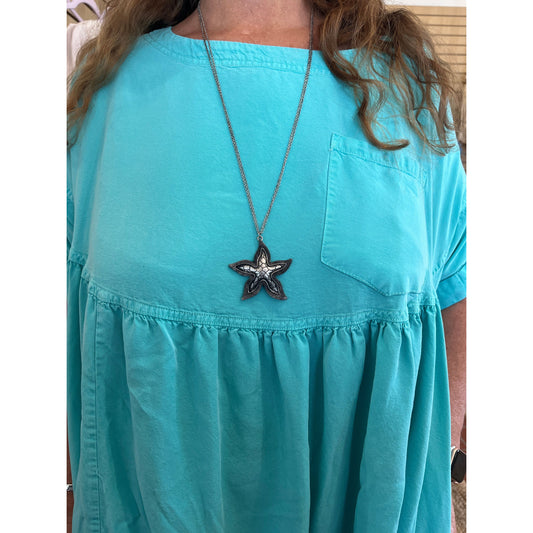 30" Starfish Silver Necklace