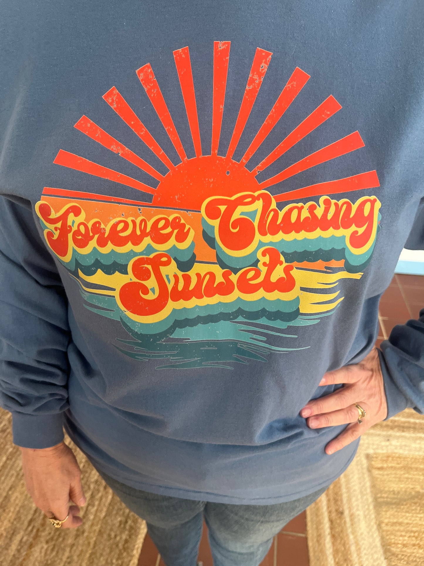 Plus Size Forever Chasing Sunset Graphic T