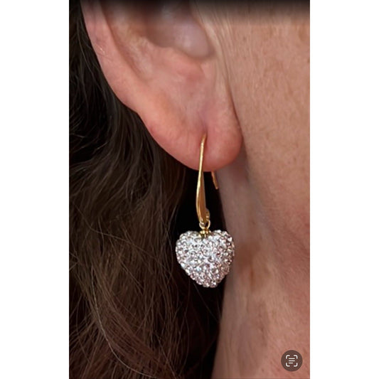 Heart Crystal Dangle Earrings