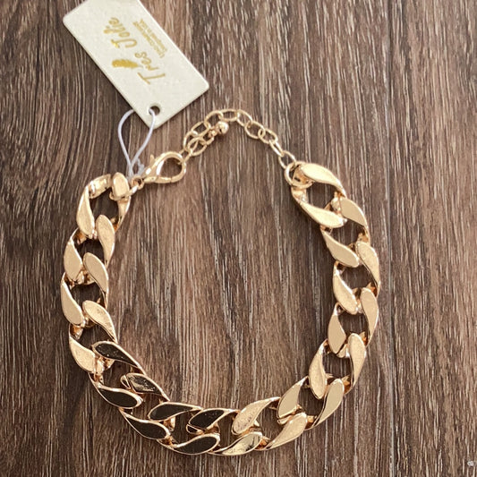 Gold cut chain bracelet 8.5"