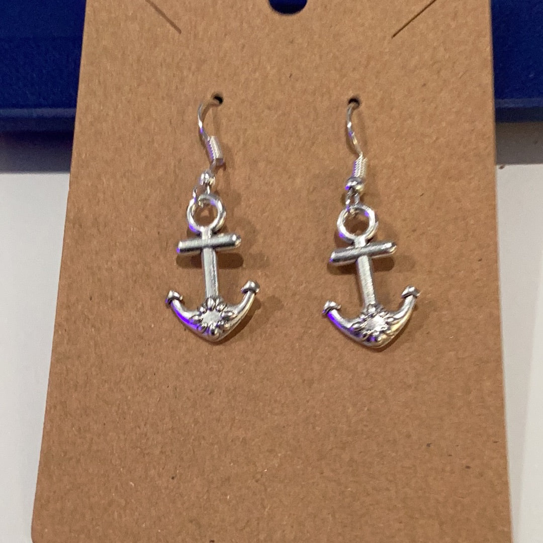 Handcrafted Medium Size Anchor Earrings