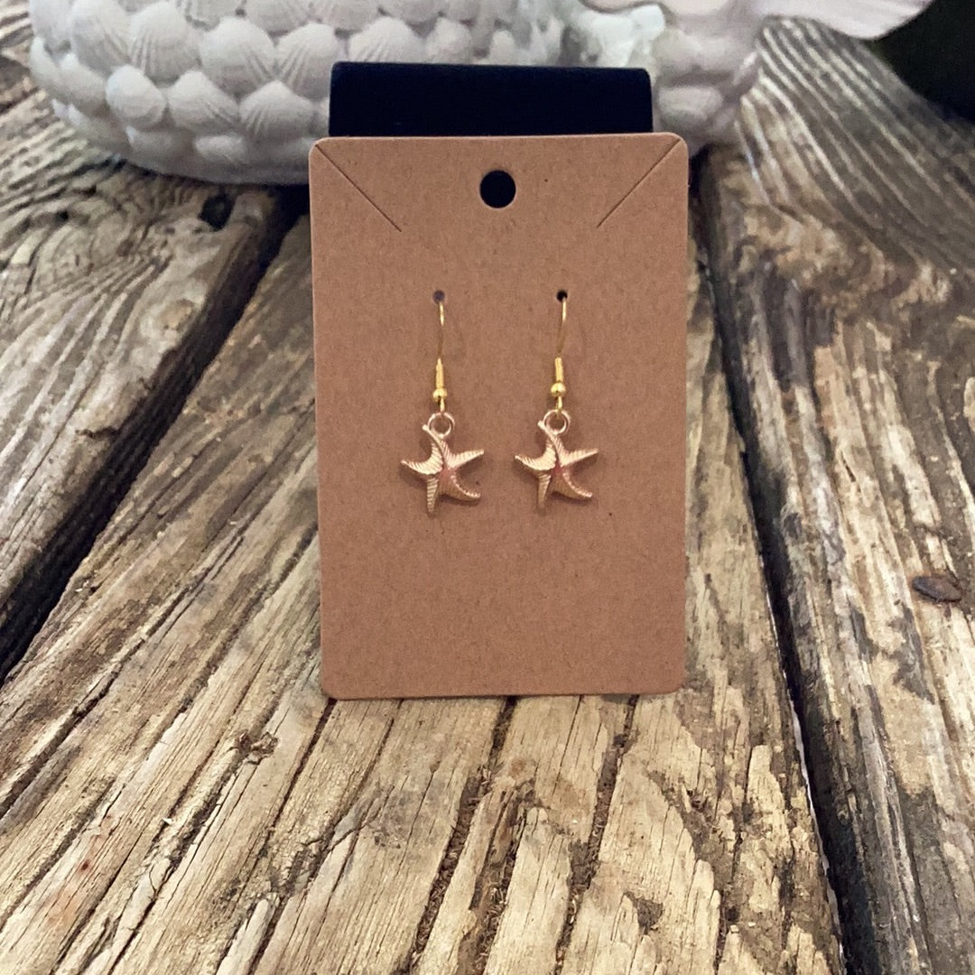 Hand crafted dangle gold starfish
