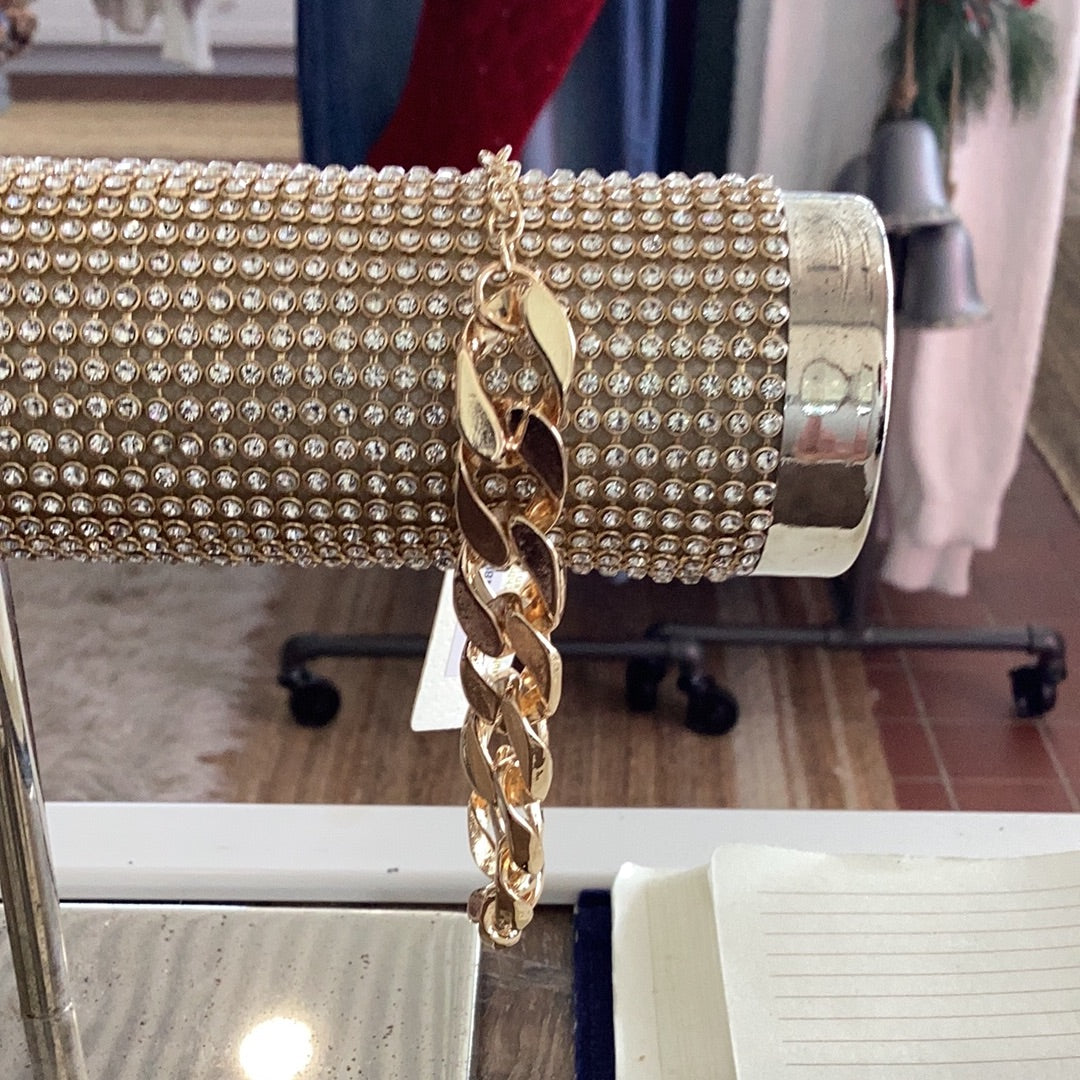 8.5" Gold Cut chain bracelet