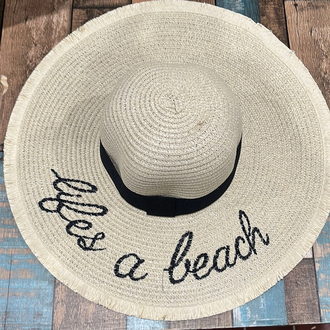 Life's a Beach sun hat 17.25 Diameter