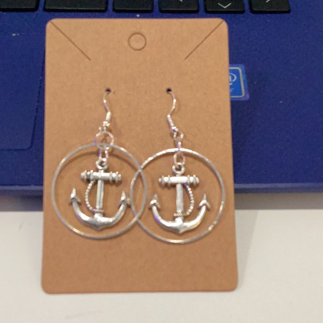 Handcrafted Large Anchor Earings with Hoops