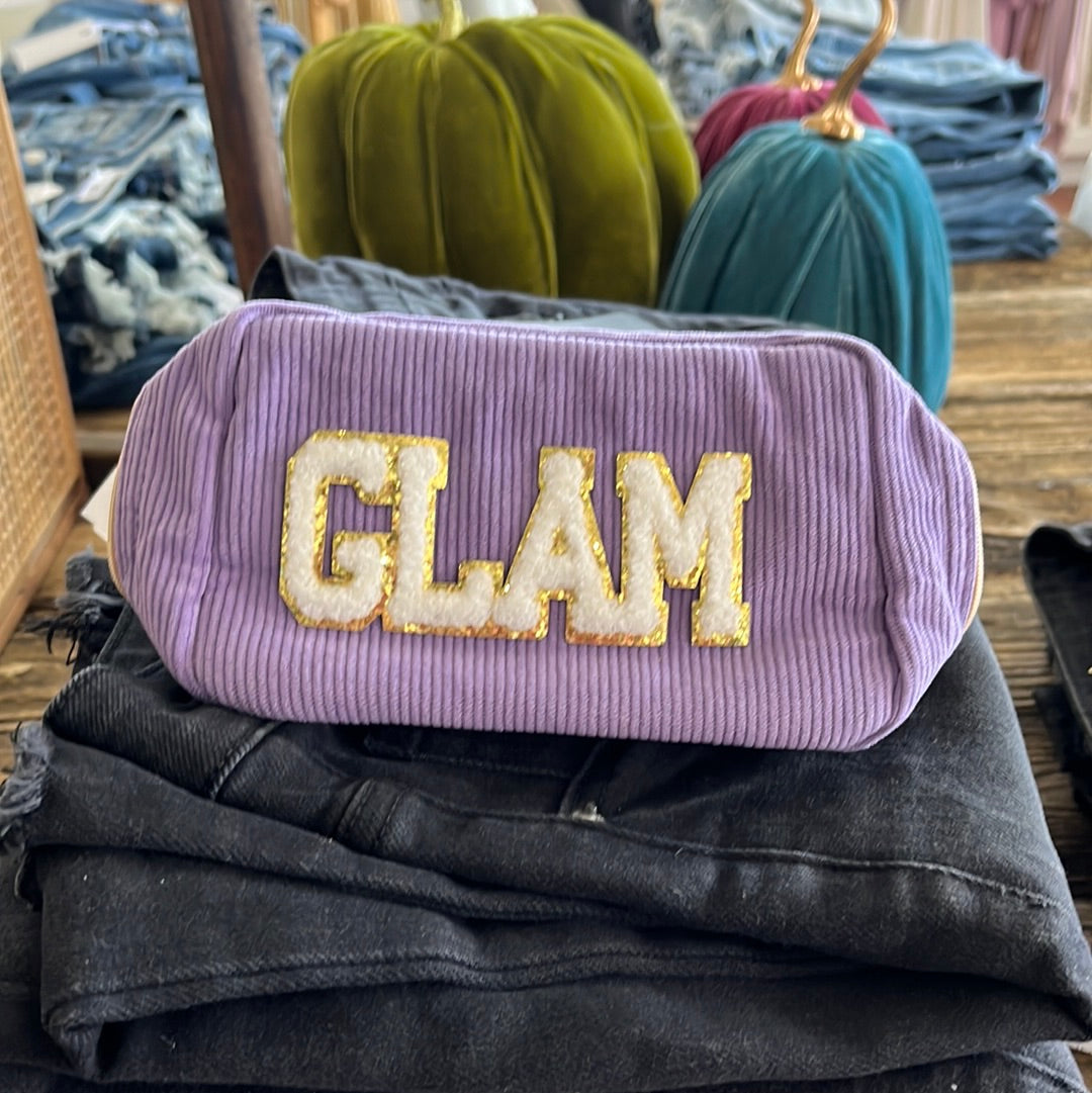 "Glam" Corduroy essentials bag Length 6" Width 2"