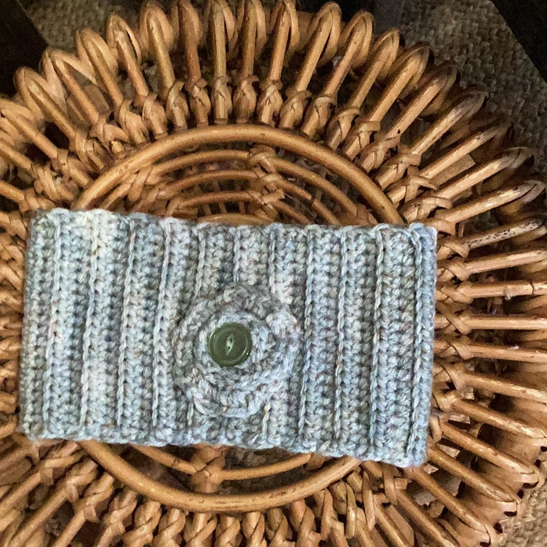 Hand crocheted headband-Seafoam