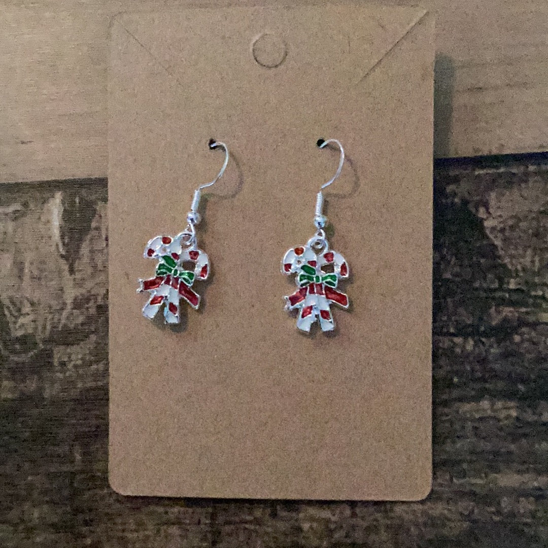 Handcrafted Candy Cane earrings